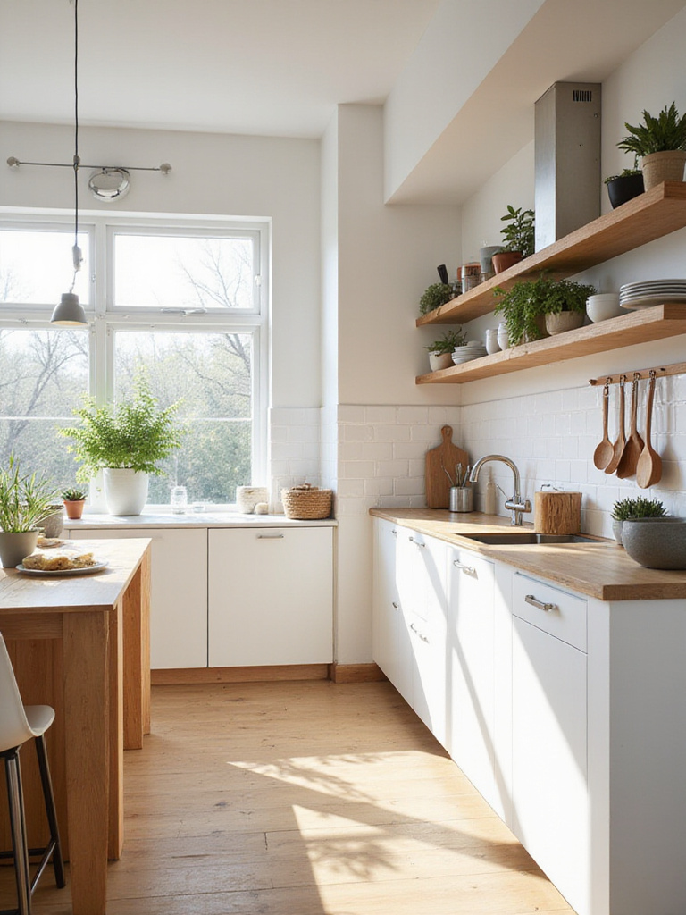 Bright and Functional Scandinavian Kitchen with Natural Light