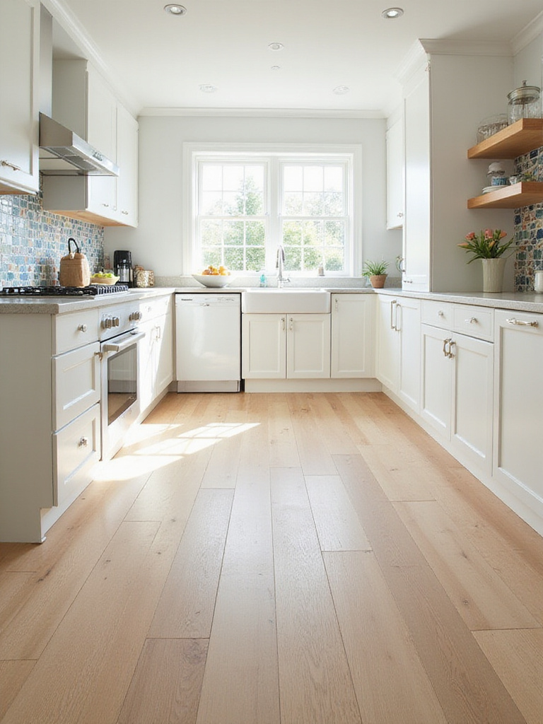 Affordable and stylish kitchen flooring options including laminate, vinyl, and ceramic tile.