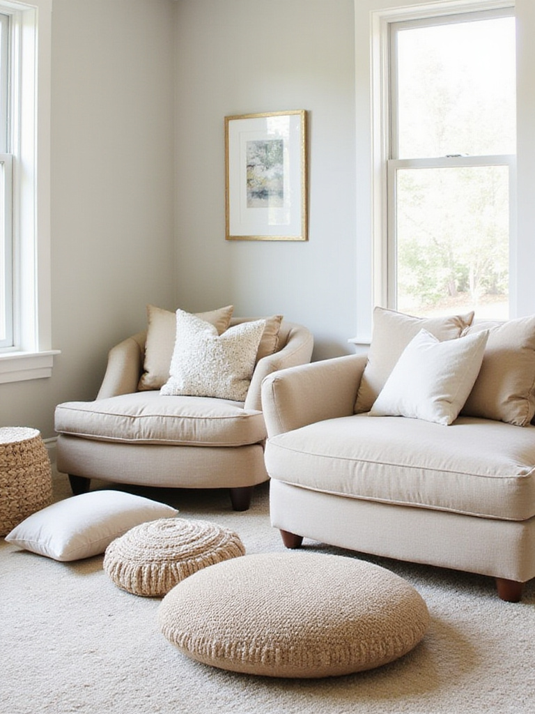 Adding Poufs and Floor Cushions for Extra Comfort