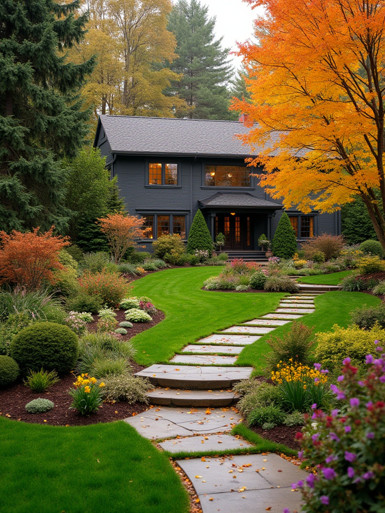 strating continuous color and structure. Alt-Text: A seasonal view of a flower garden showing different plants blooming or providing interest across Spring, Summer, Fall, and Winter.