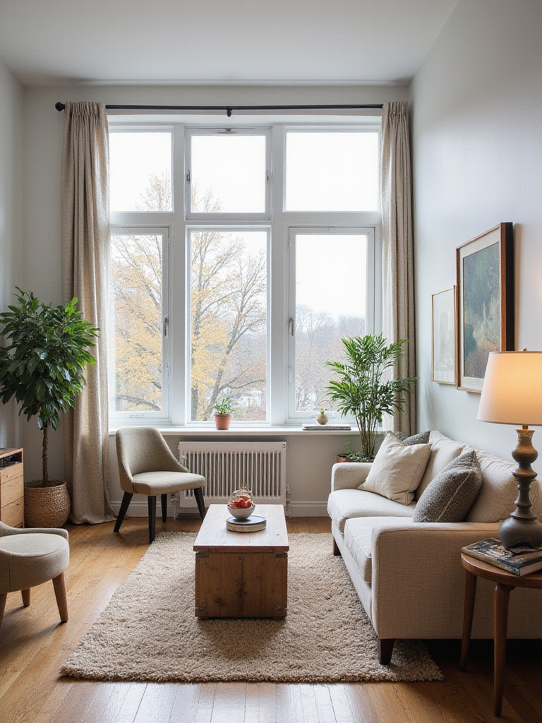 Apartment living room layout showcasing optimal flow and function