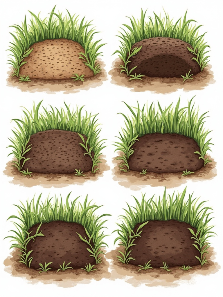 Images demonstrating the steps for preparing garden soil by clearing and adding compost.