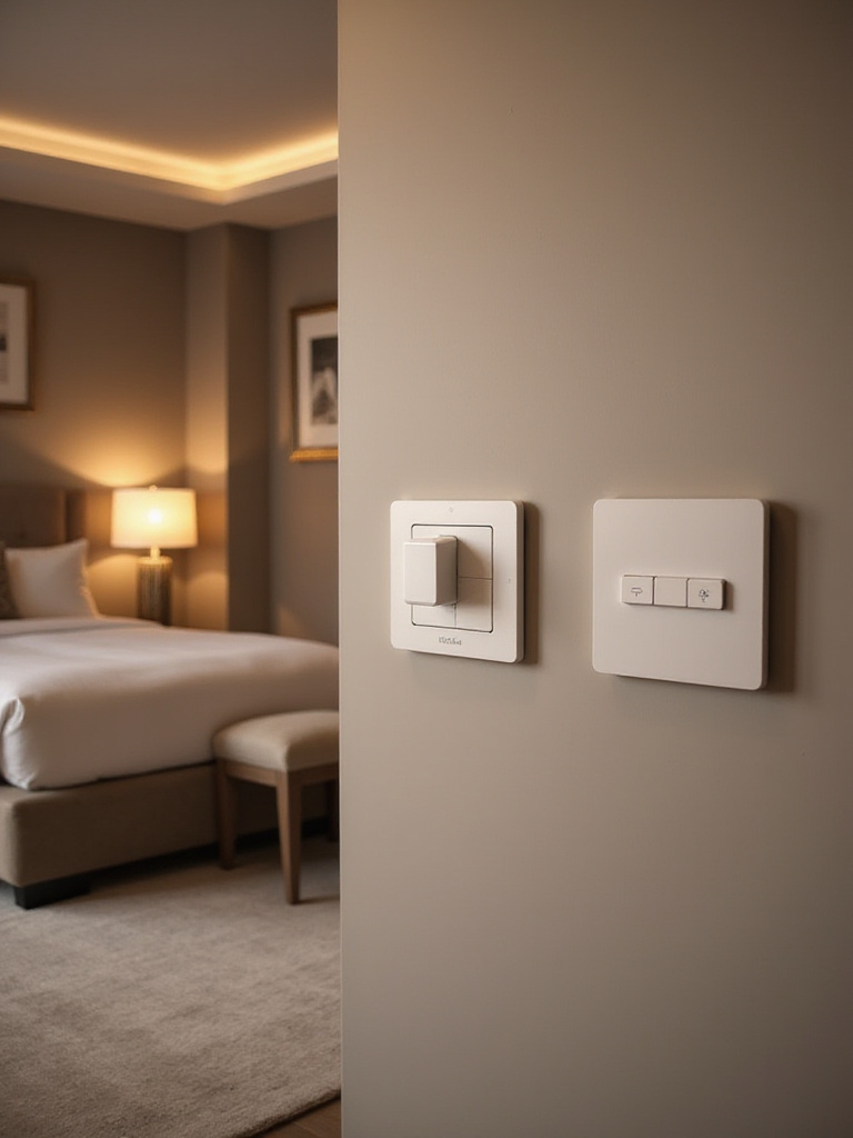 Smart switches controlling bedroom lighting