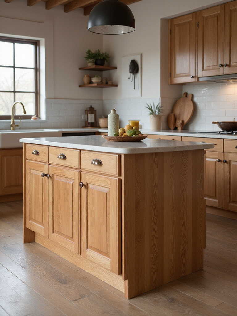 Kitchen island showcasing durable cabinet materials in a modern kitchen.