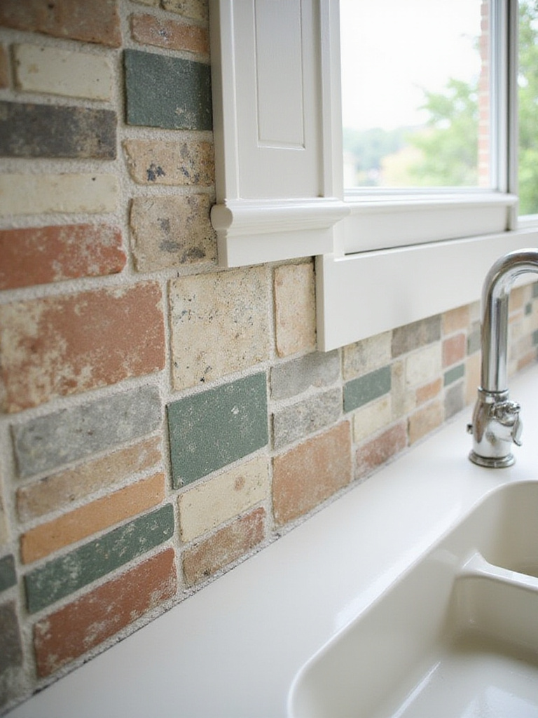 A beautifully designed kitchen backsplash showcasing different tile types and grout lines.