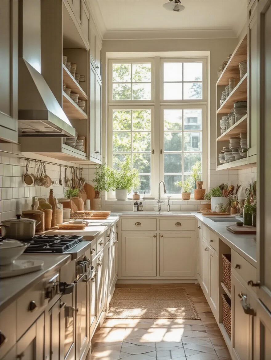 A professional kitchen interior showing existing layout assets for inventory.