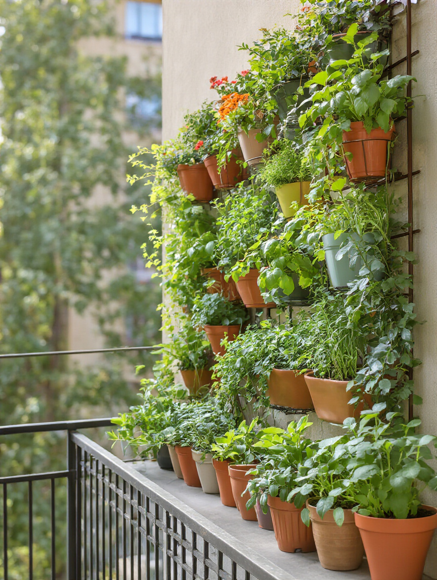 Portrait of a balcony garden planned for light and space