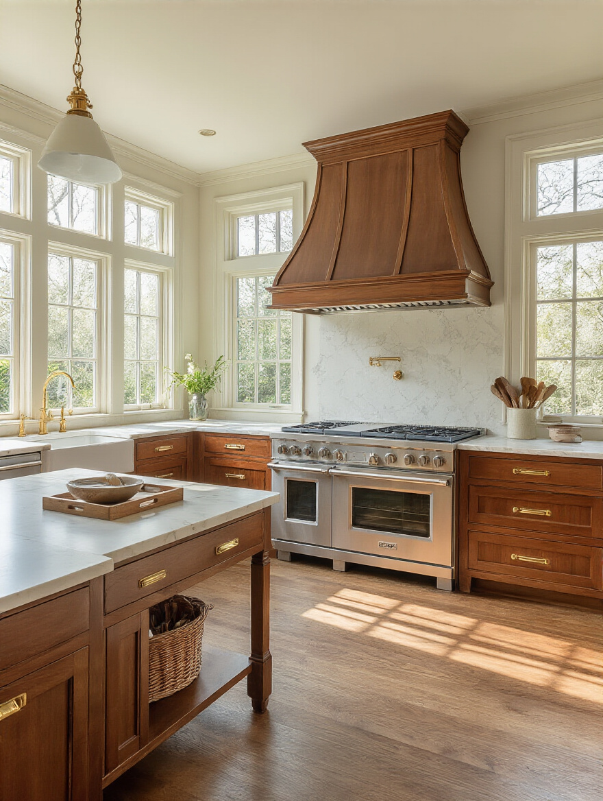 Portrait of a traditional kitchen showing a functional, classic layout with defined zones.