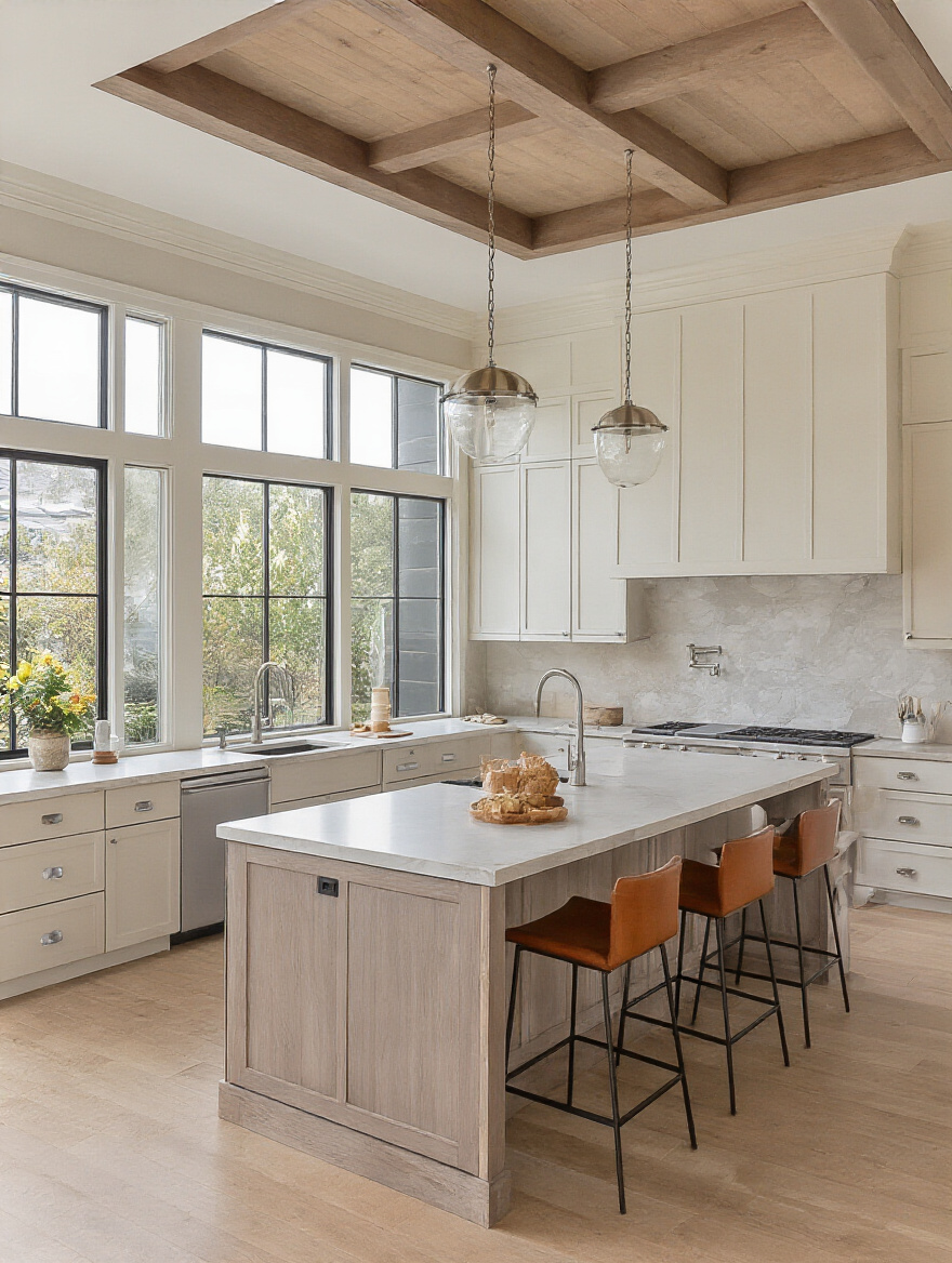 Portrait view of a luxury kitchen optimized for ergonomics, flow, and entertaining