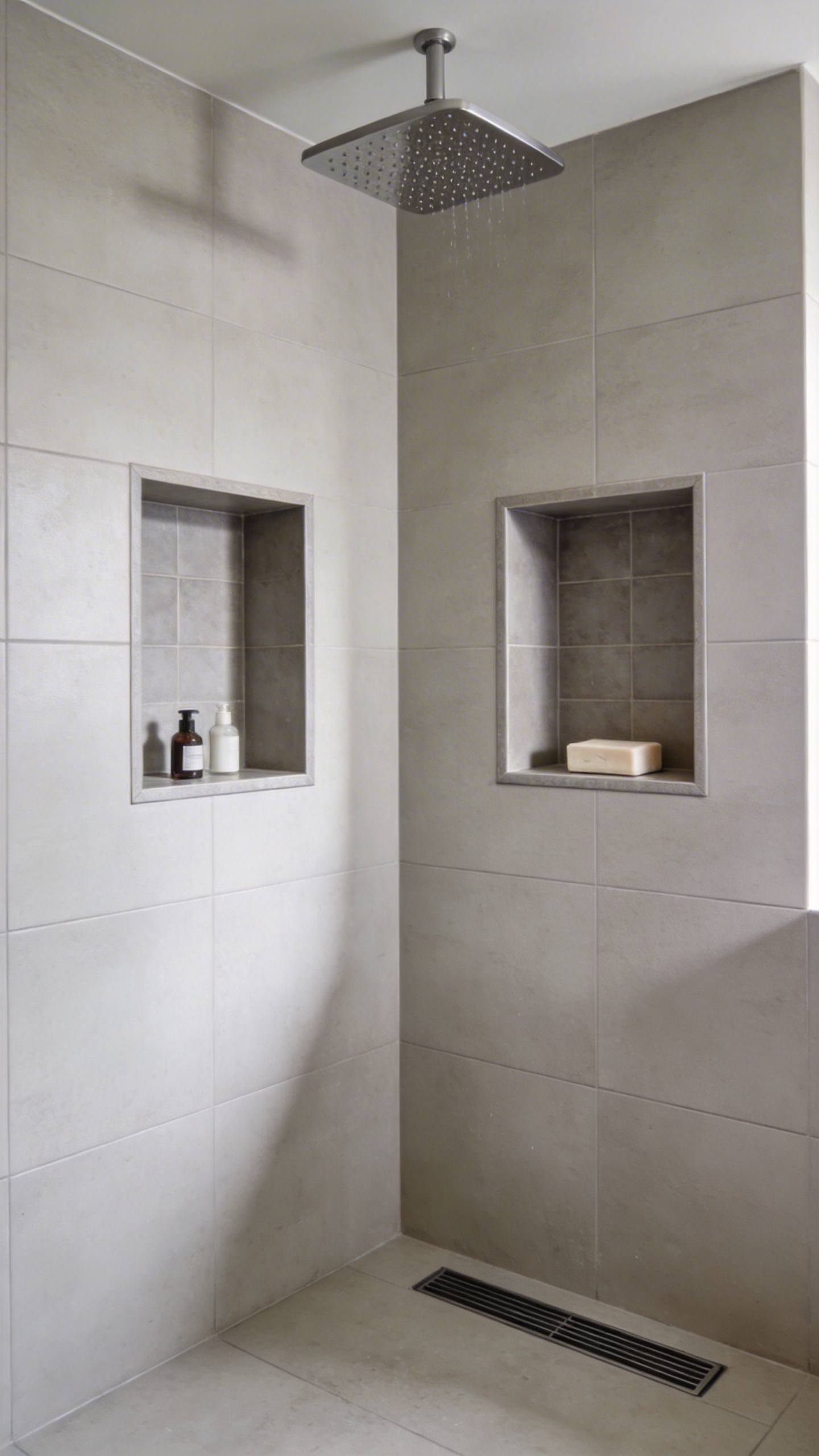 Recessed shower niches eliminate the visual clutter of surface-mounted organizers, making them one of the cleanest elements of modern bathroom decoration.