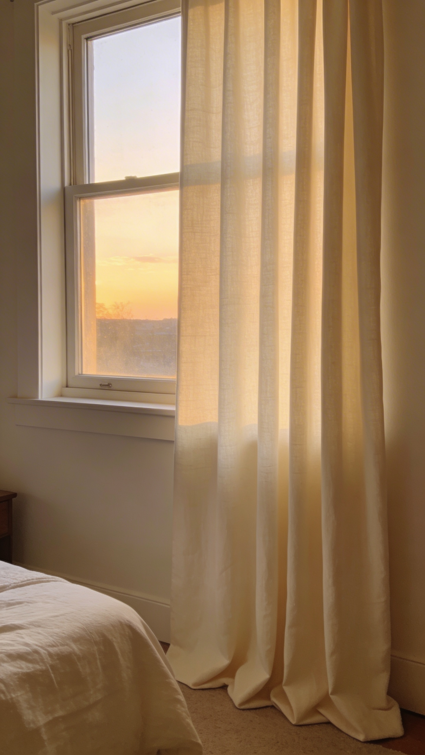 Heavyweight blackout curtains hung at ceiling height — a key cozy bedroom decor idea — create light control and visual warmth while making the ceiling appear taller.