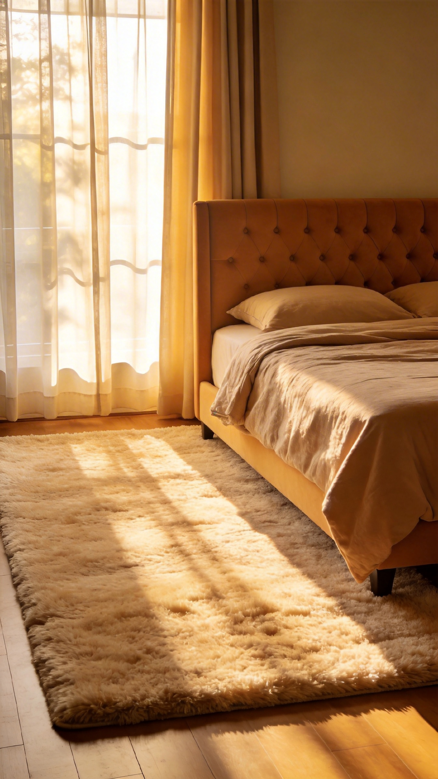 A properly sized area rug — extending beyond the bed frame on all sides — is one of the most impactful cozy bedroom decor ideas for adding warmth and comfort to the floor.