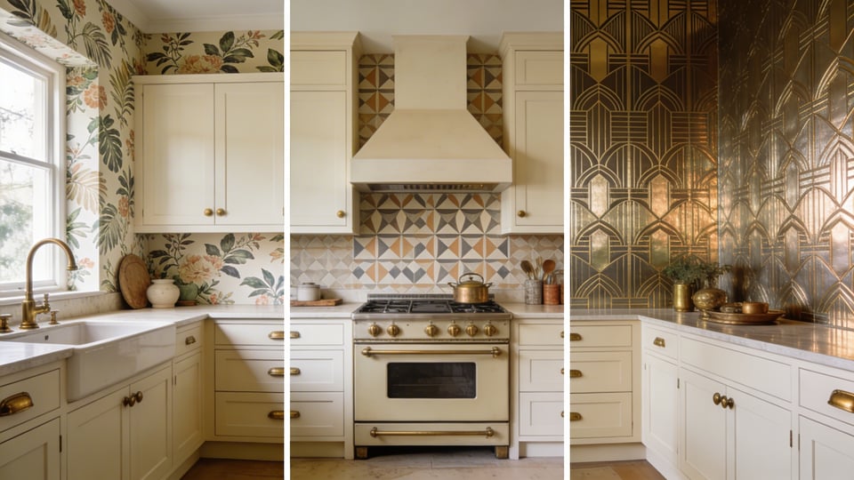 Eighteen kitchen wallpaper designs — from vintage botanical to Art Deco metallic — show just how transformative a well-chosen pattern can be in the room that matters most.