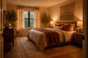 The full layered effect of seventeen cozy bedroom decorations working in harmony — warm lighting, rich textiles, natural materials, and personal touches — creates a bedroom that functions as a genuine restorative retreat.