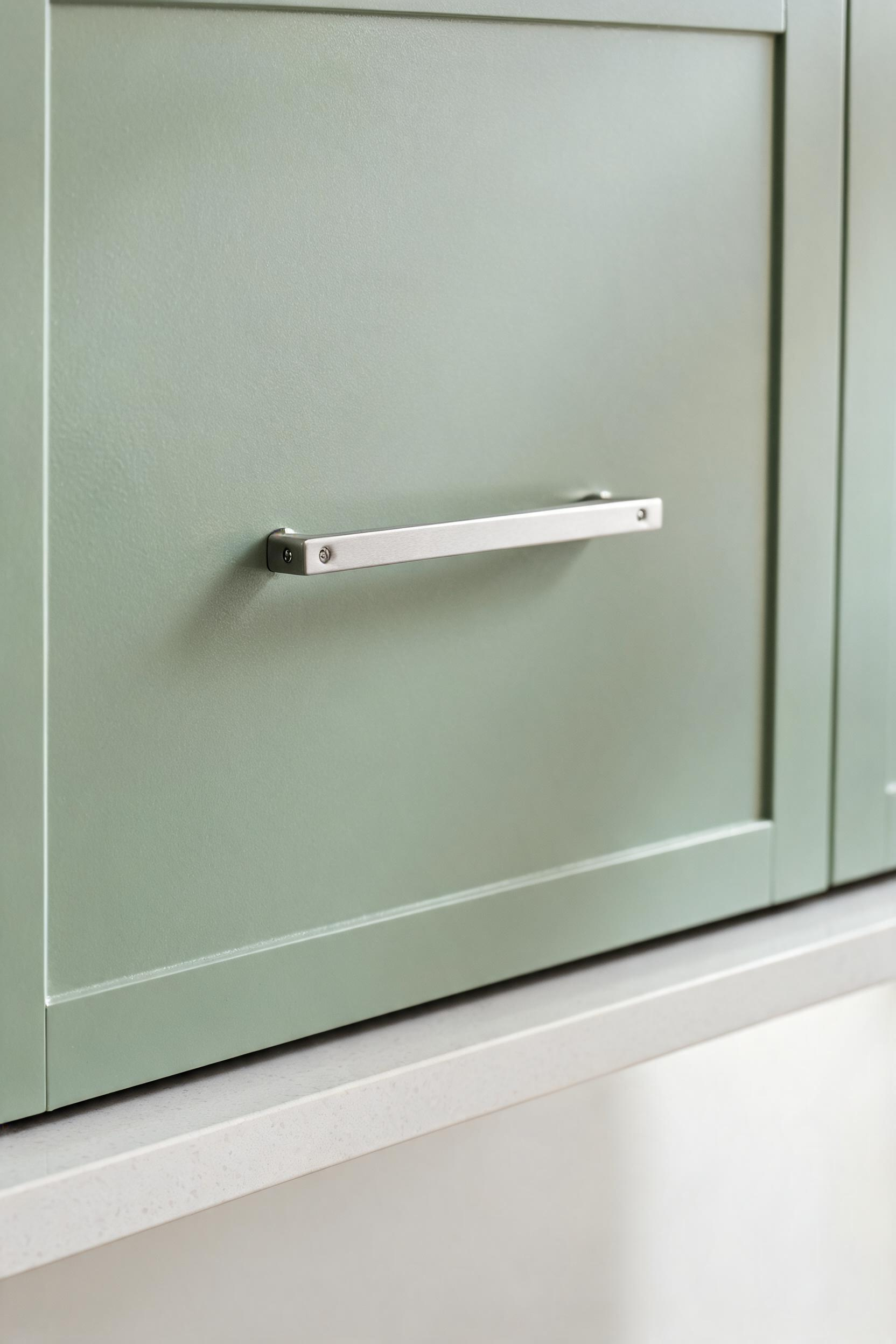 The finish you choose for painted green cabinets determines how the color reads in light and how well the surface holds up to daily kitchen use.