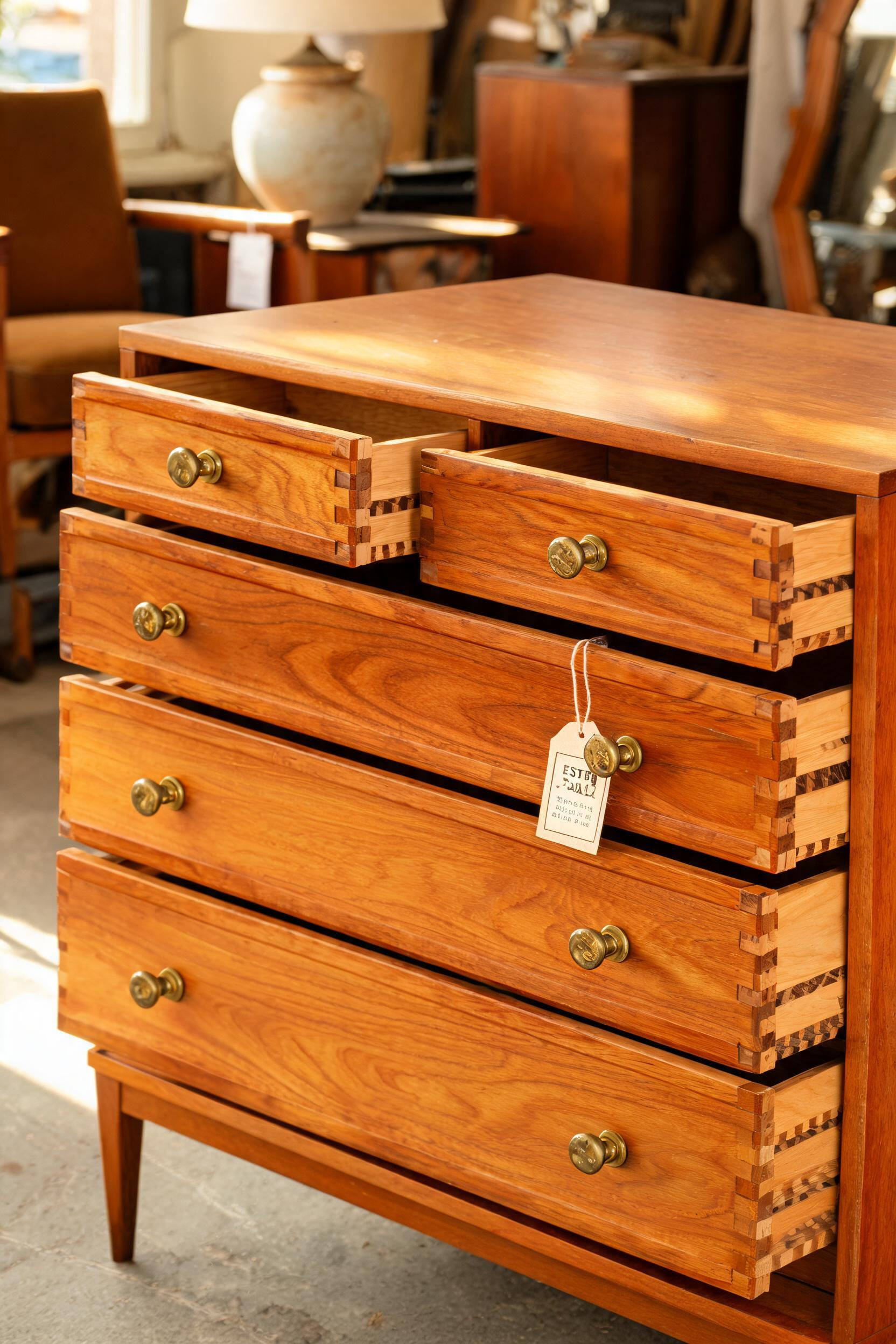 The right estate sale dresser, bought for $200, often has better joinery and more character than a $900 piece from a contemporary retailer — you just need to know how to spot it.