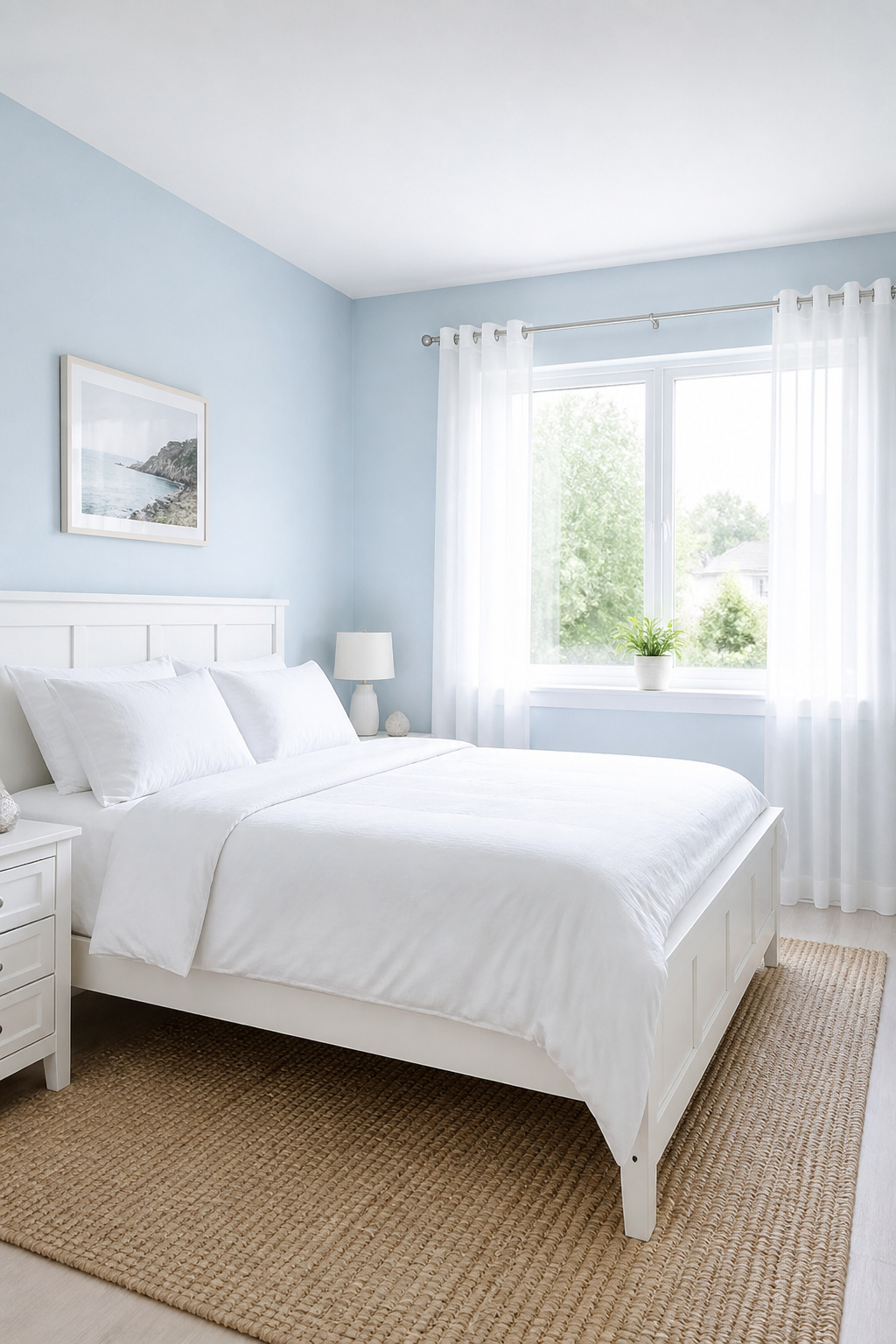 Pale sky blue bedroom walls consistently outperform other light bedroom paint colors for sleep quality — the hue carries a deep association with open space and relaxed breathing.