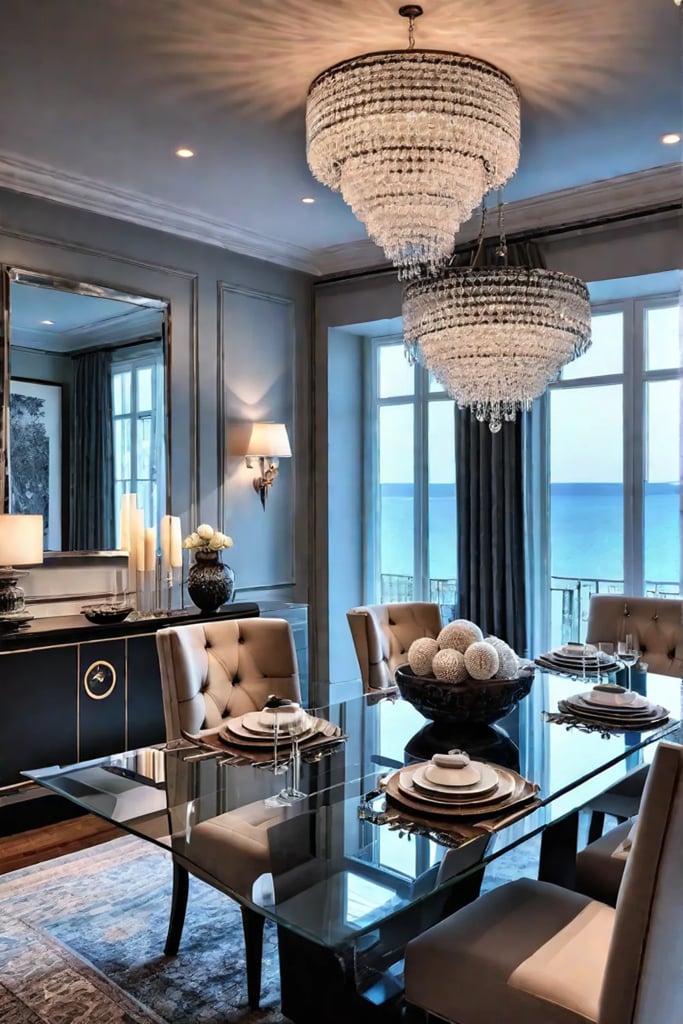 Dining space blending contemporary and classic styles