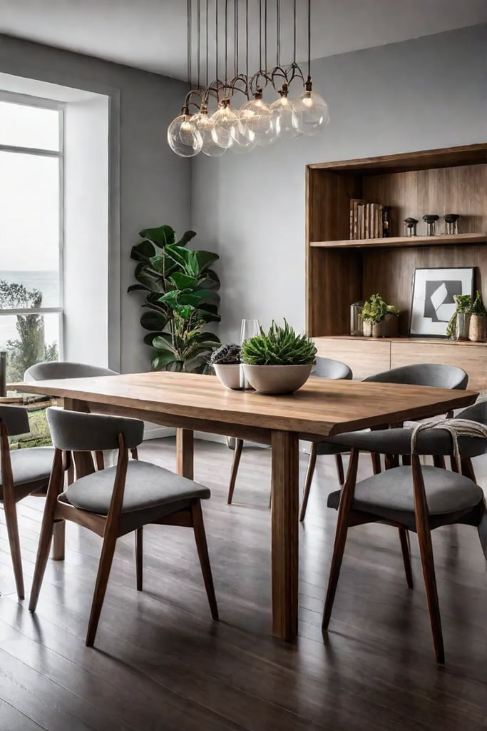 Minimalist dining room with simple furniture and decor
