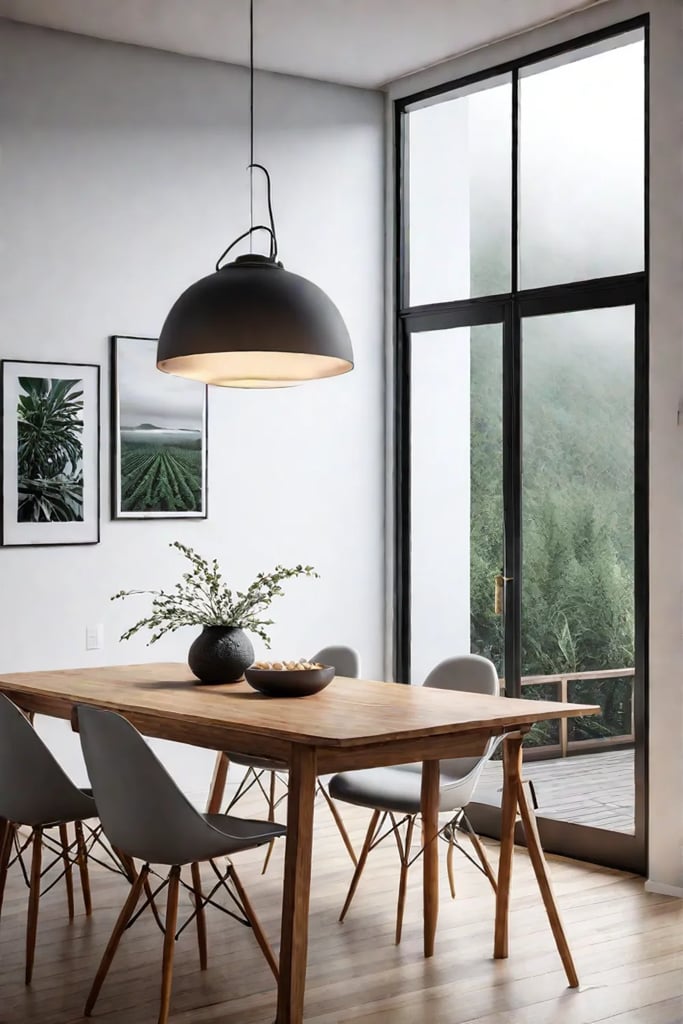 Nordicinspired dining space with natural light and clean lines