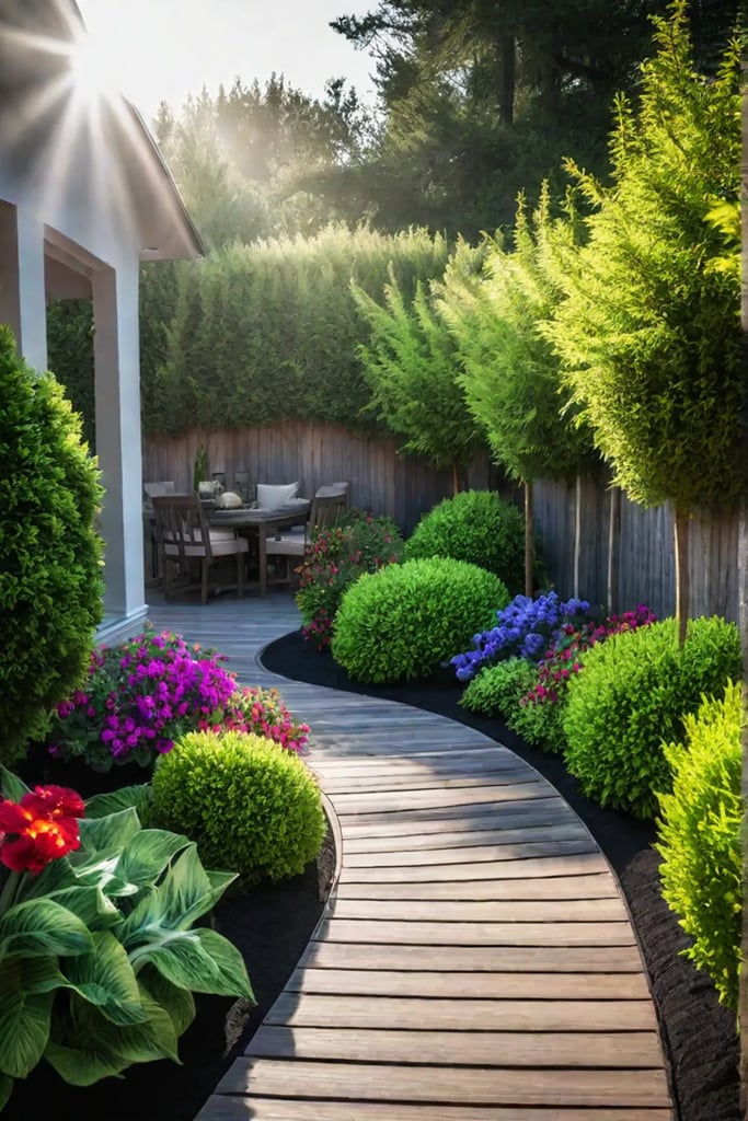 Backyard oasis with fence and garden 1