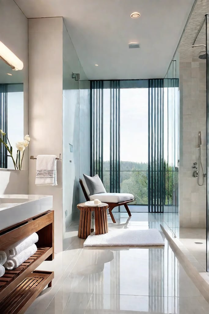Bathroom with walkin shower and natural light