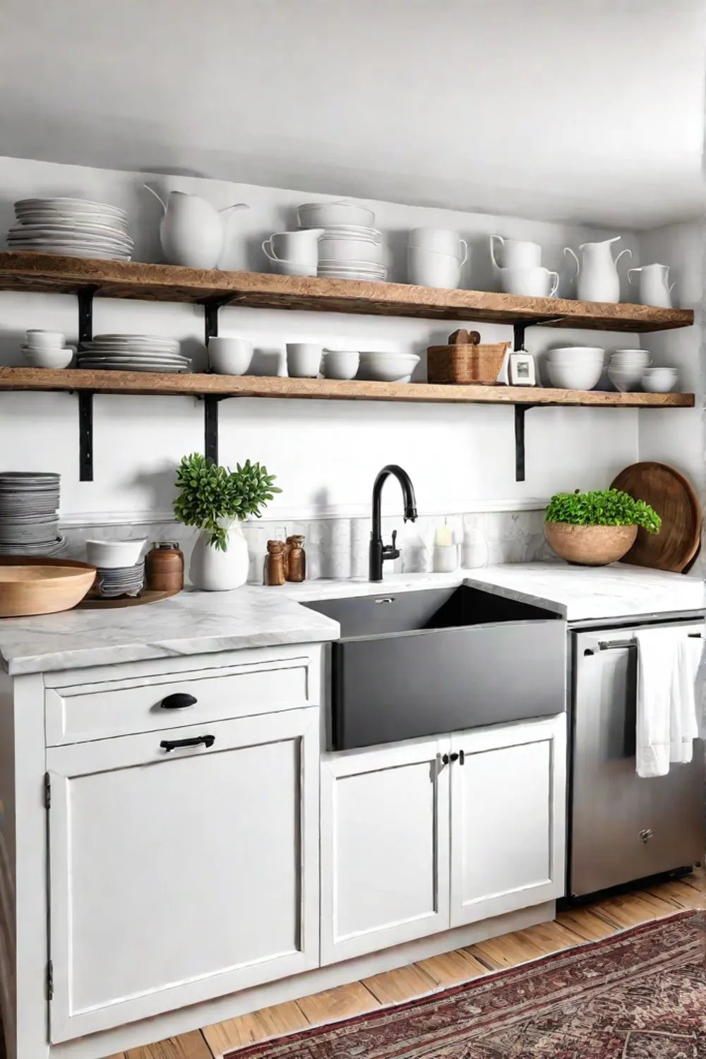 Bright farmhouse kitchen with reclaimed wood