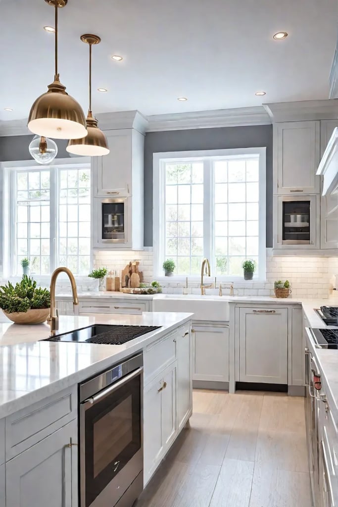 Bright kitchen with smart appliances