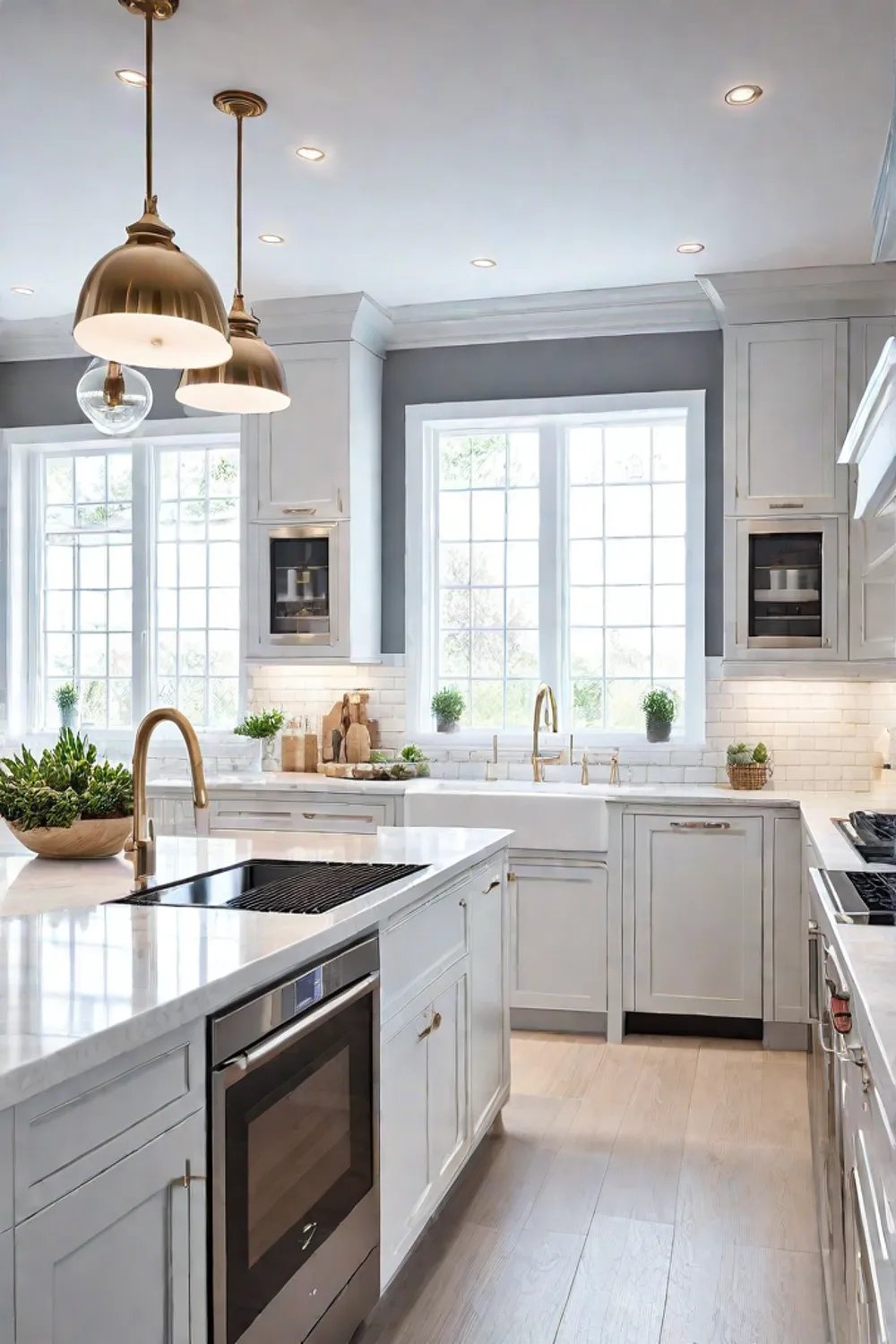 Bright kitchen with smart appliances