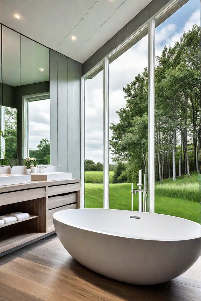 Budgetfriendly bathroom with vinyl flooring and beadboard walls