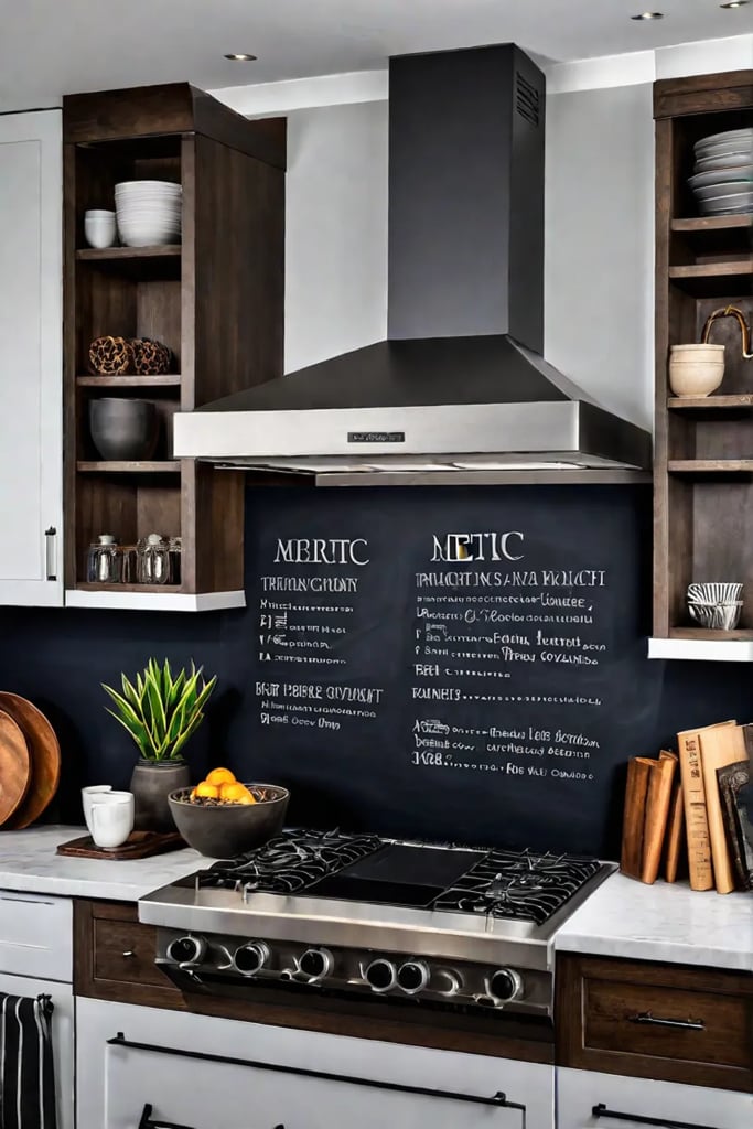 Chalkboard backsplash interactive kitchen personalized design