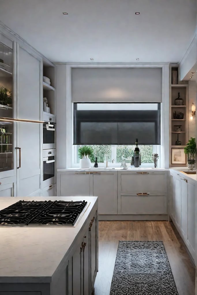 Charming small kitchen with personalized storage and decor