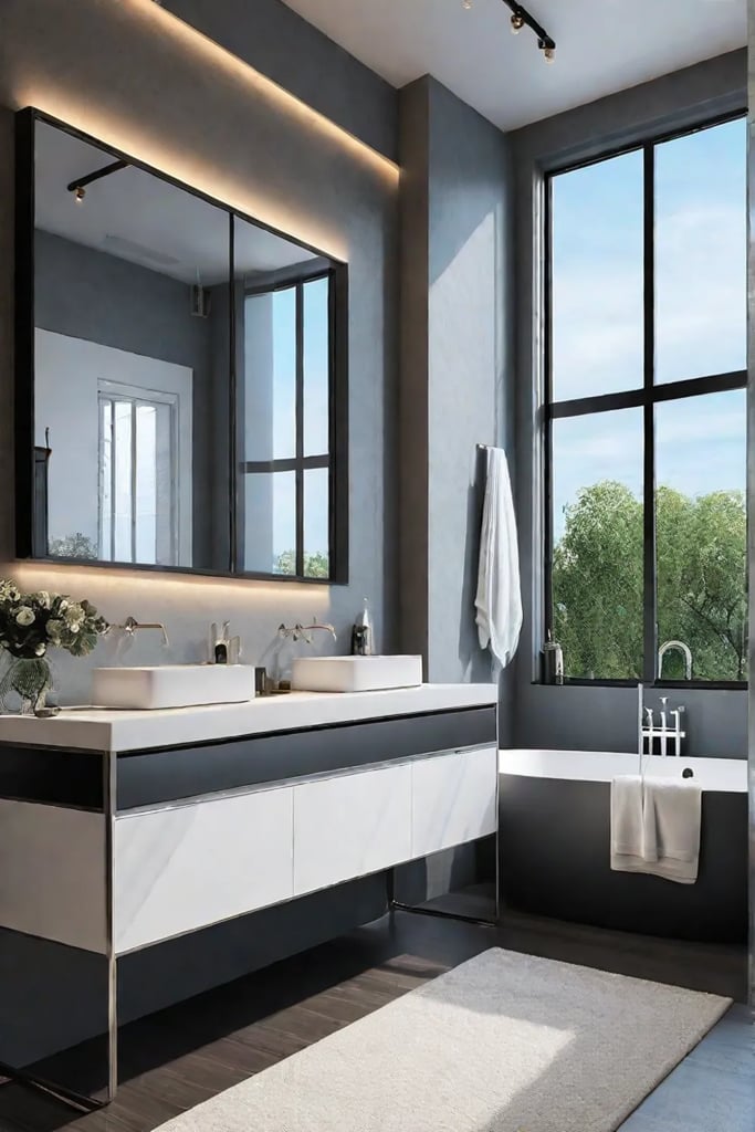 Chic bathroom with modern coastal aesthetic