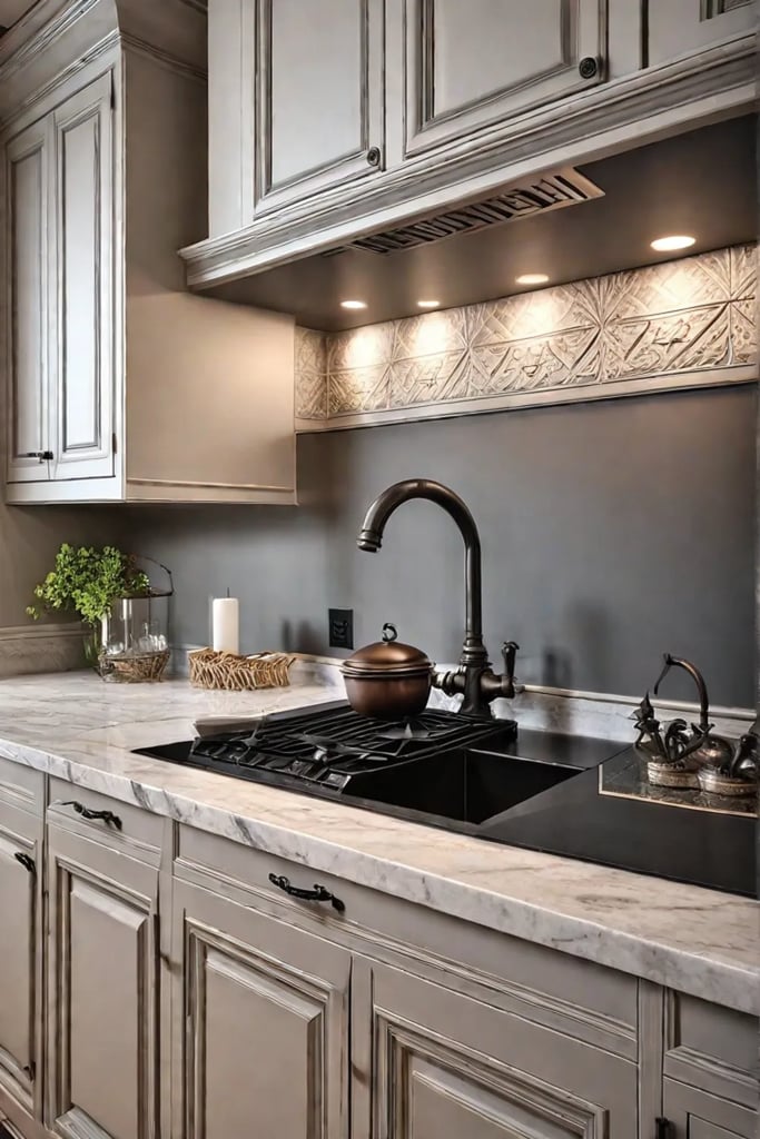 Classic kitchen design intricate patterns