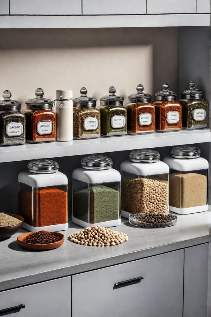 Clear labels kitchen organization