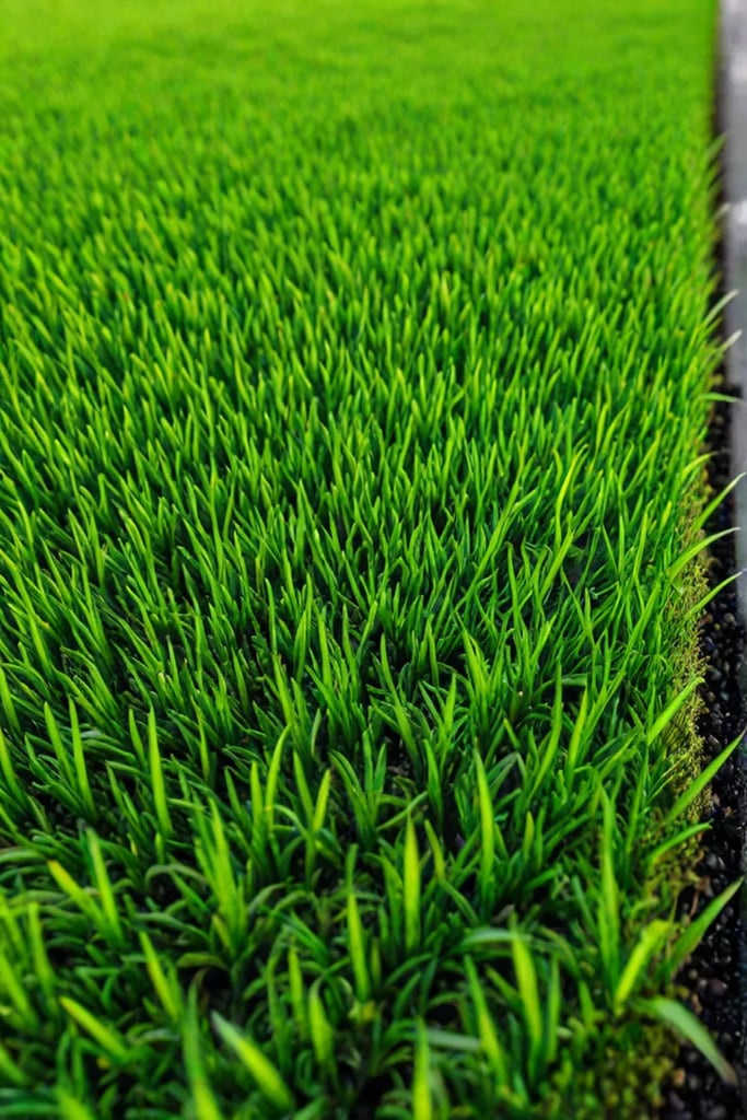 Closeup of germinating grass seeds in healthy soil