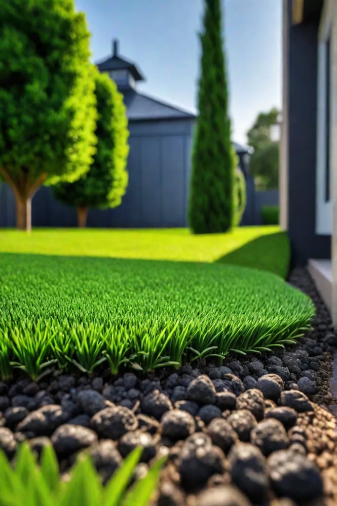 Closeup of healthy grass blades free from pests