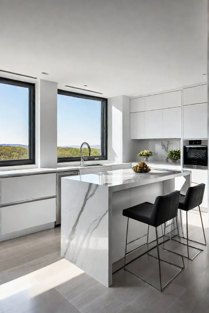 Contemporary kitchen quartz countertops