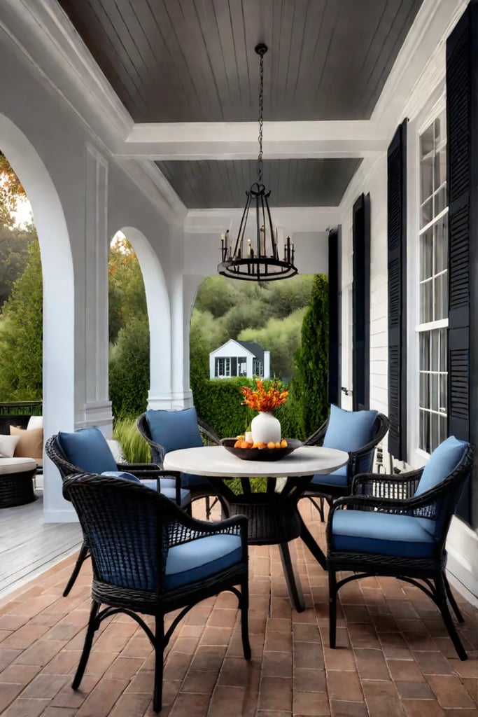 Cozy porch with outdoor fireplace