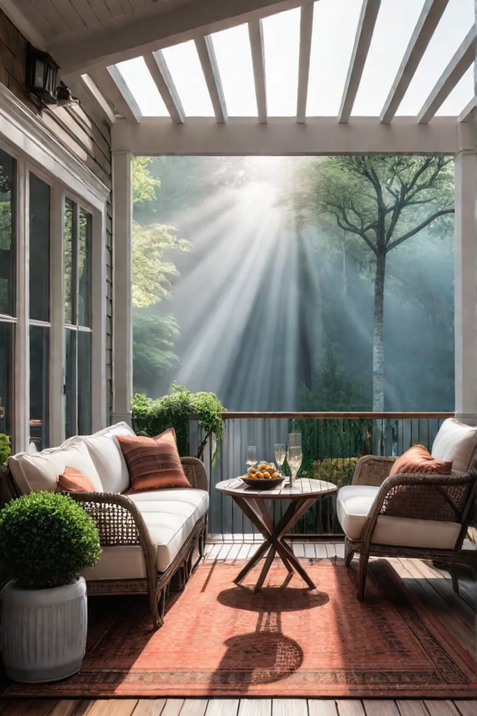 Cozy porch with patio heater