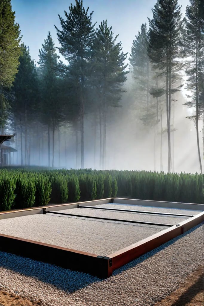 Crushed gravel bocce ball court