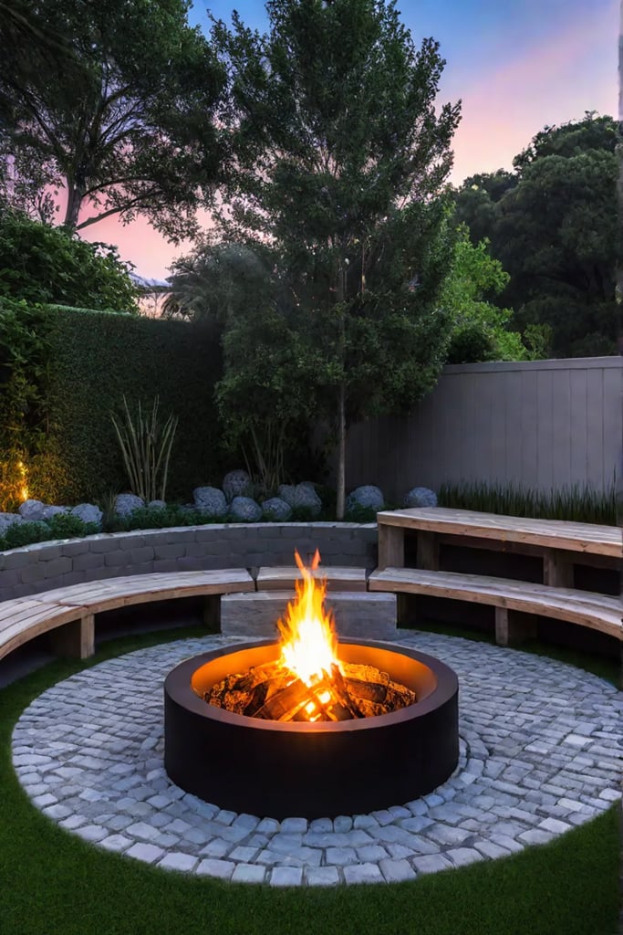 DIY fire pit with pallet furniture