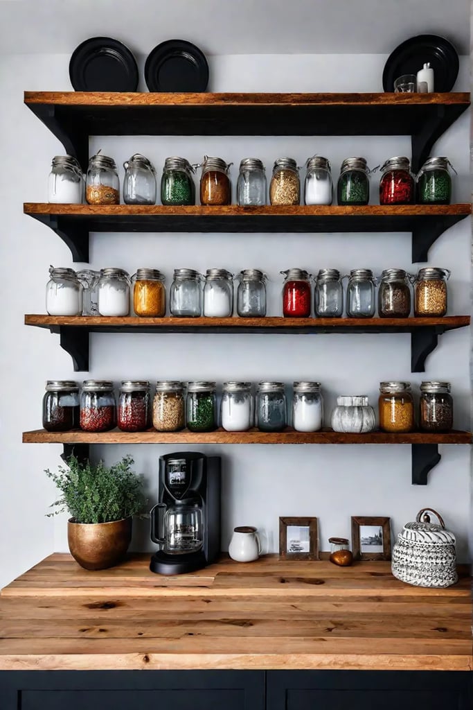 DIY kitchen organization rustic storage