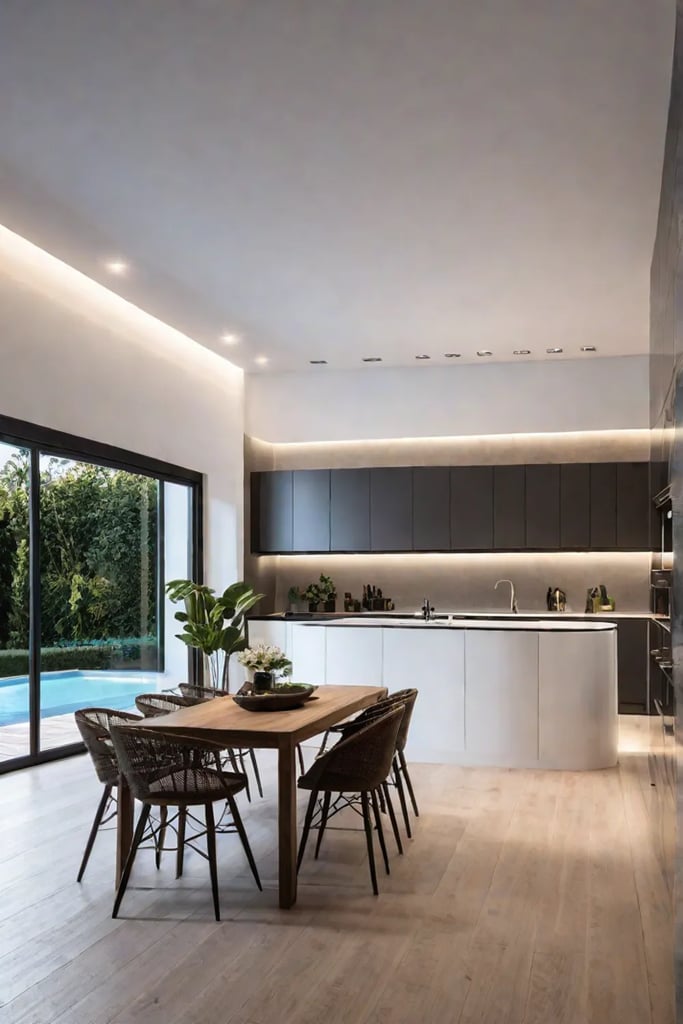 Dimmable recessed lighting for adjustable kitchen illumination