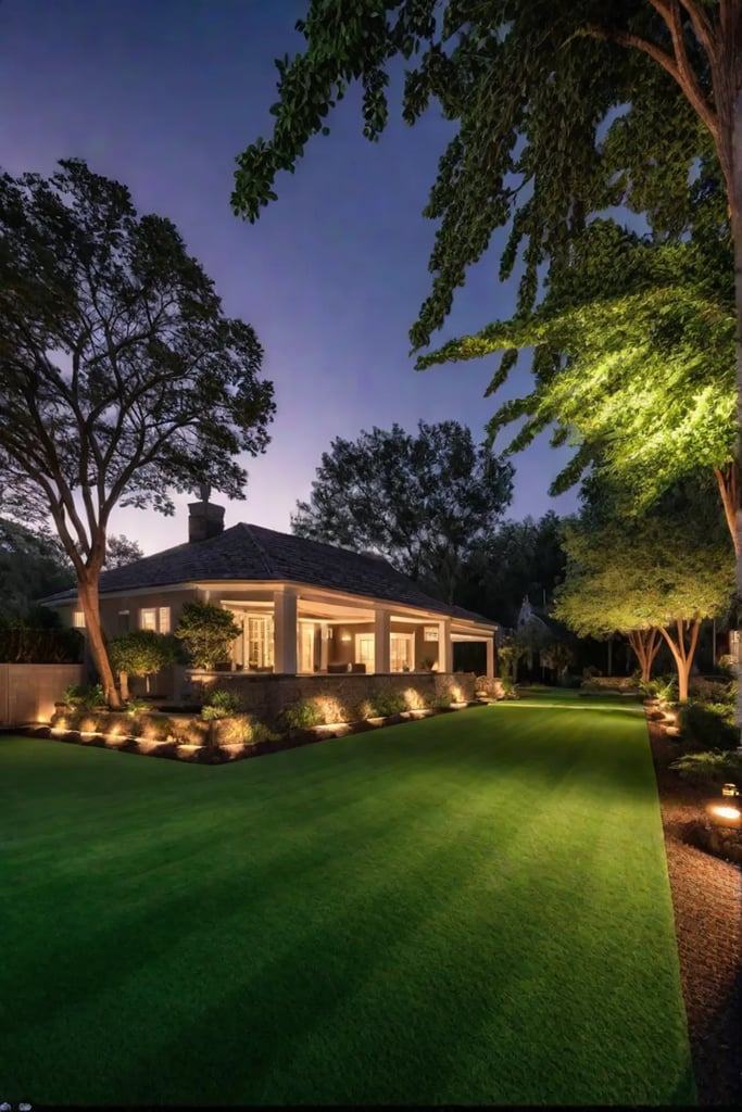 Dramatic garden lighting