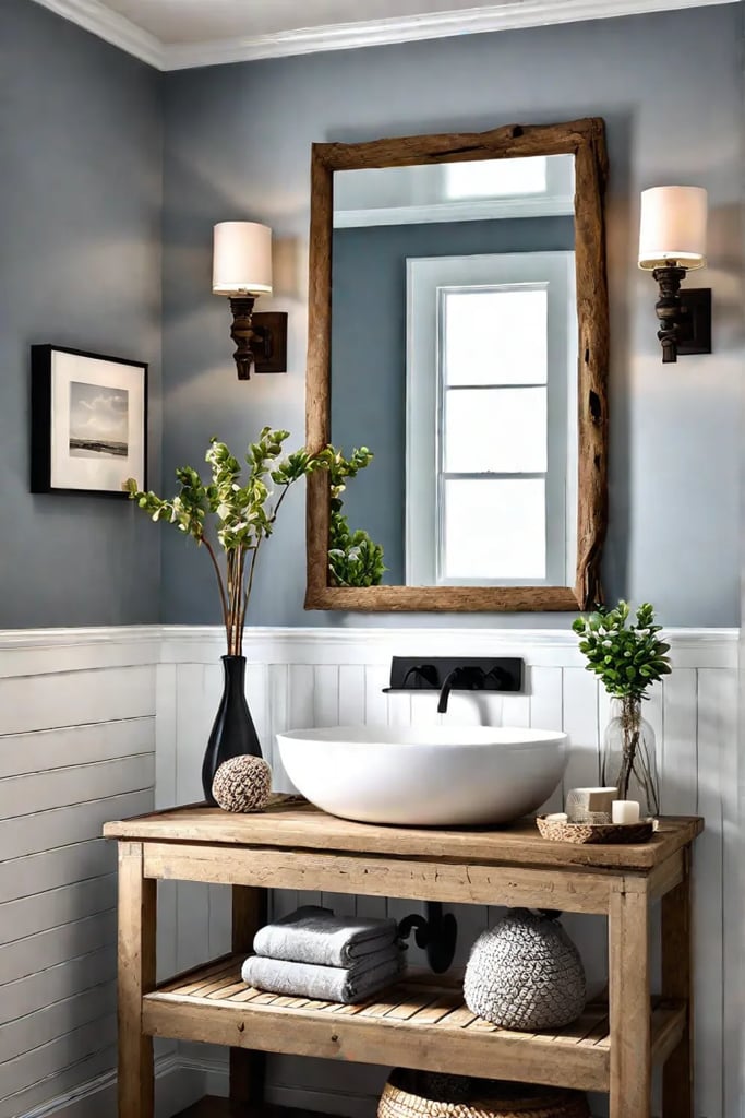 Driftwood knot bathroom decor
