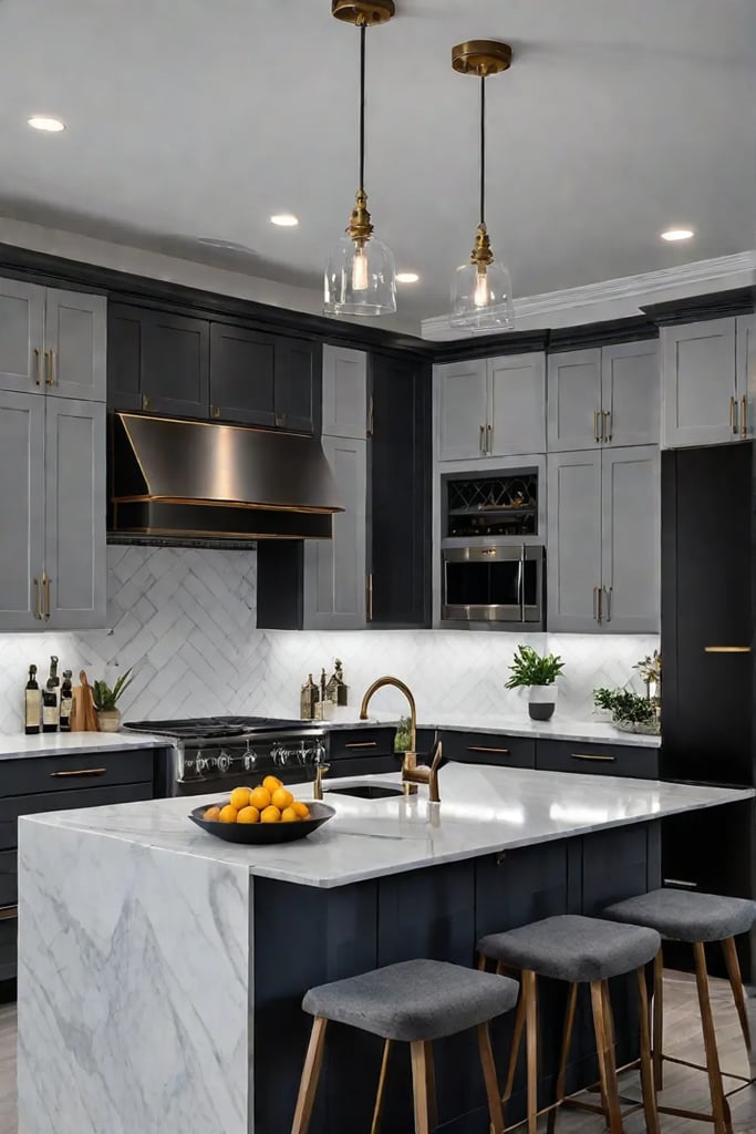 Dynamic kitchen design color contrast