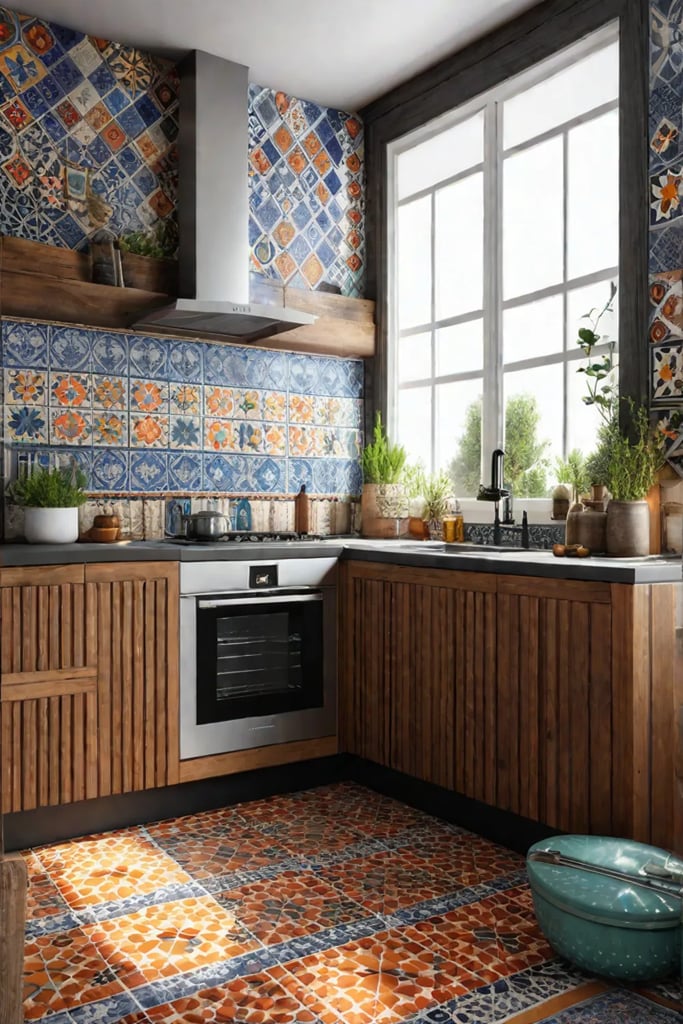 Eclectic kitchen design vibrant colors