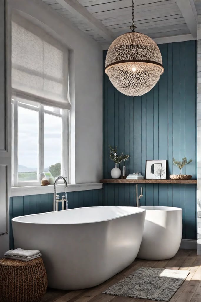 Ecofriendly bathroom with organic materials and stylish design