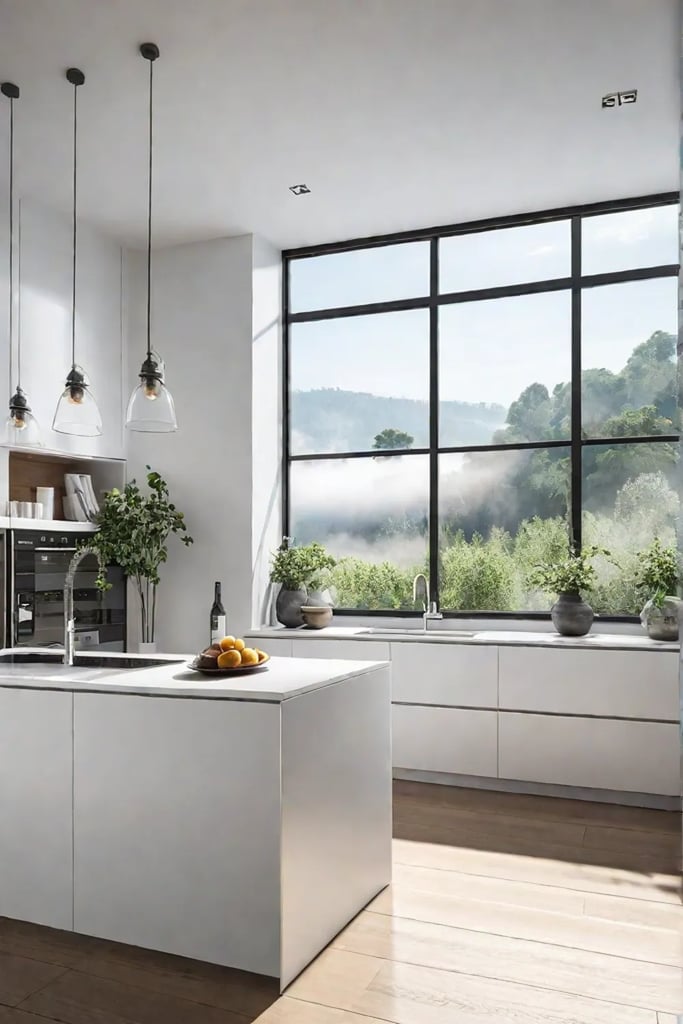 Ecofriendly kitchen with natural light and energysaving appliances